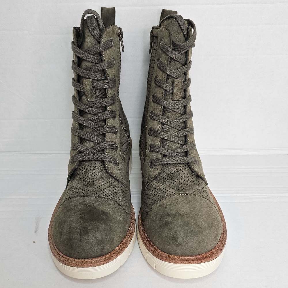 MIA Haelyn Olive Suede Sneaker Booties — Women’s 8